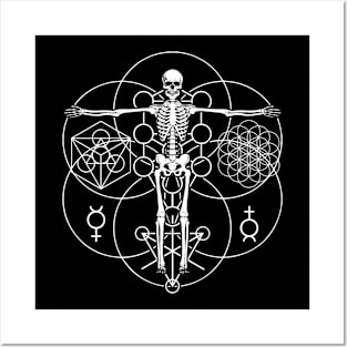 Occult Skeleton Sacred Geometry Posters and Art